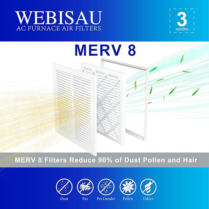 10x10x1 Air Filter MERV 8 MPR 600 6Pack Furnace Filters Pleated HVAC AC Furnace - Image 3