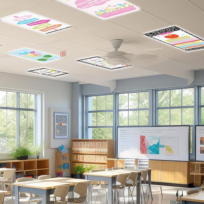 QOUBAI 6PCS Fluorescent Light Covers, 4x2 Feet Magnetic Light Cover Fluorescent - Image 6