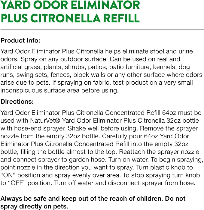 NaturVet – Yard Odor Eliminator Plus Citronella Spray – Eliminate Stool and - Image 6