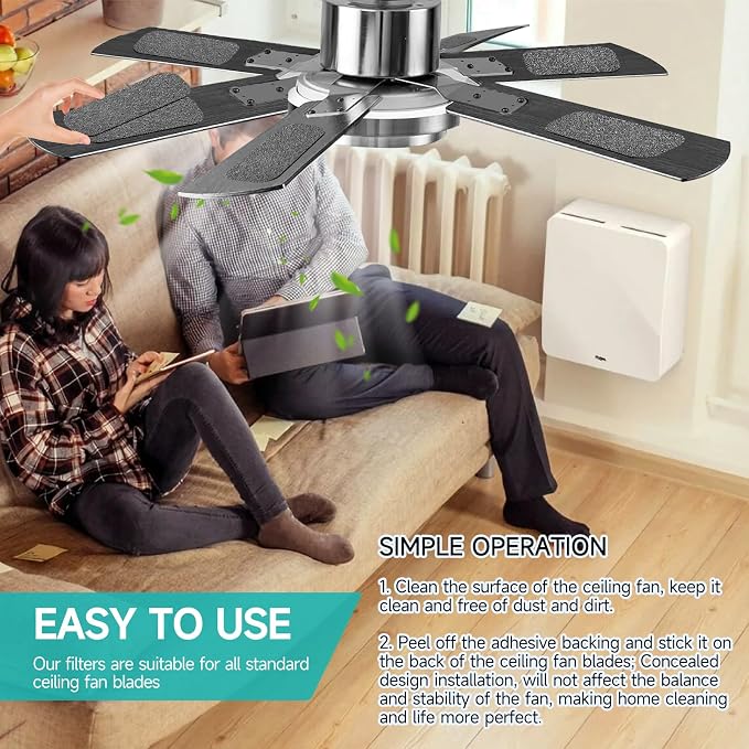 5-Pack, Blade Fan Ceiling Fan Filter | Activated Coconut Shell Carbon Filter - Image 6