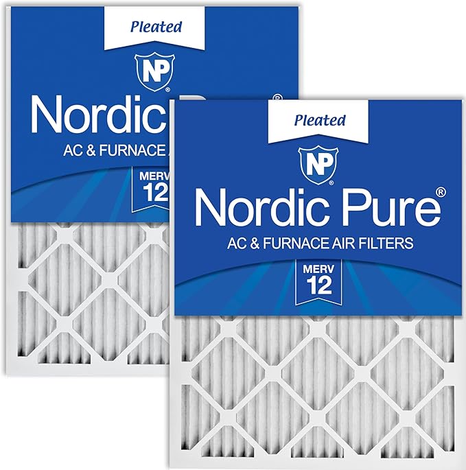 Nordic Pure 14x25x1 Pleated MERV 12 Air Filters 2 Pack by NordicPure
