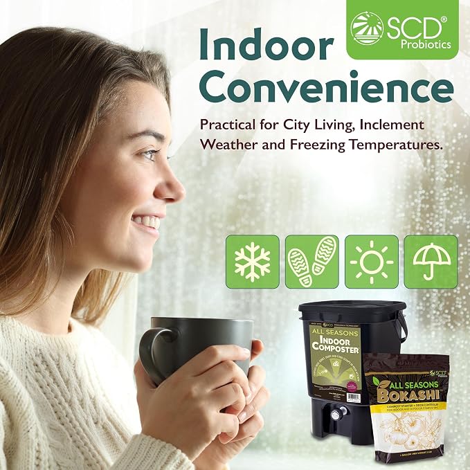 All Seasons Indoor Composter Starter Kit – 5 Gallon Black Compost Bin - Image 3