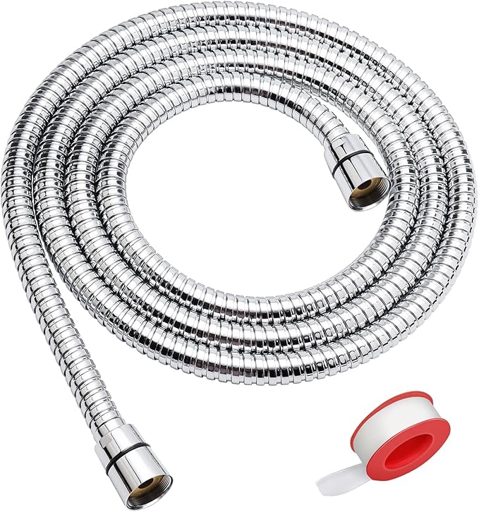 Shower Hose, 79 Inches Extra Long Stainless Steel Handheld Shower Head Hose with Brass Insert and Nut - Durable and Flexible(Chrome)