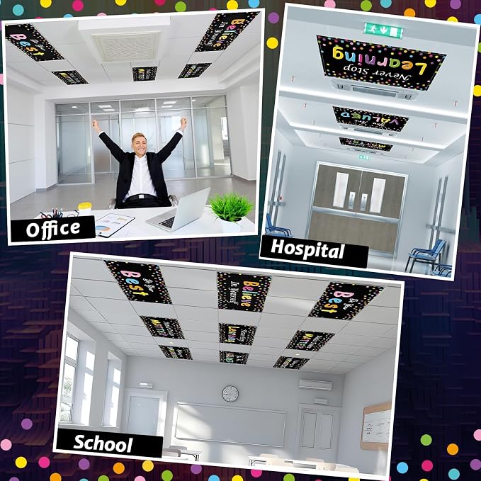 8Pcs Inspirational Fluorescent Light Covers - Image 5