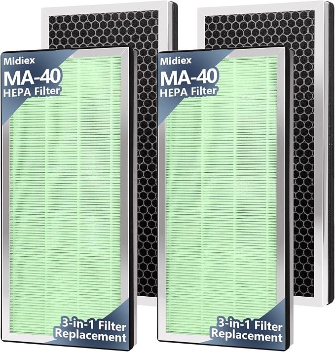 ma-40 replacement filter, 3-in-1 high-efficiency HEPA and activated carbon pre by MidiexHEPAFilters