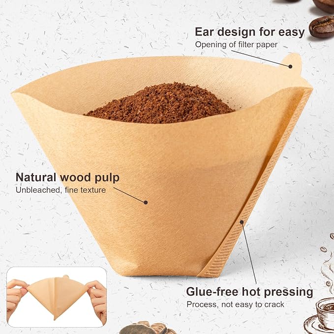 Coffee Filters #4, Unbleached Natural Coffee Filters 8-12 Cup, Disposable - Image 3