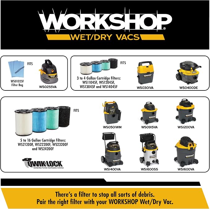 WORKSHOP Wet/Dry Vacs Vacuum Filters WS23200F HEPA Media Filter - Image 5
