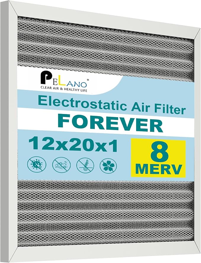 12x20x1 Reusable Air Filter, Electrostatic HVAC Air Filter, Lasts a Lifetime by Pelano