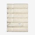 SALBAKOS 100% Turkish Cotton Hand Towel Set of 6 16x30 inch | Heirloom Quality | Hotel & Spa Collection | Ultra Soft, Super Absorbent, Long Lasting Hand Towels | Made in Turkey (Ivory, 6 Hand Towels)