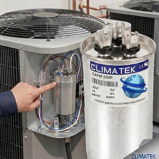 ClimaTek 25 + 5 MFD 370/440 Volt Dual Run Capacitor CAP99-2554R | 25/5 VAC | - Image 4