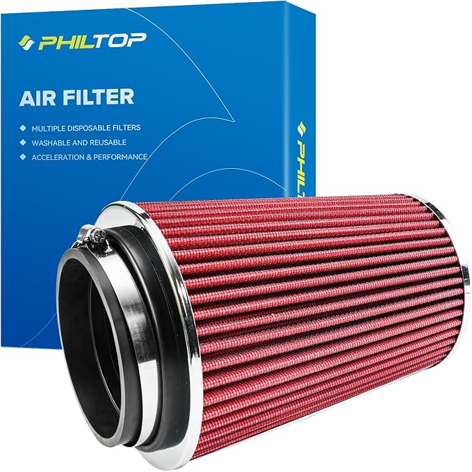 PHILTOP Universal Clamp-On Air Intake Filter, Replacement Air Filter: High Flow by PHILTOP