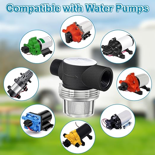Dreyoo RV Water Pump Strainer Filter, 1/2 Twist On Pipe Strainer, 1/2 x 14 NPT - Image 4