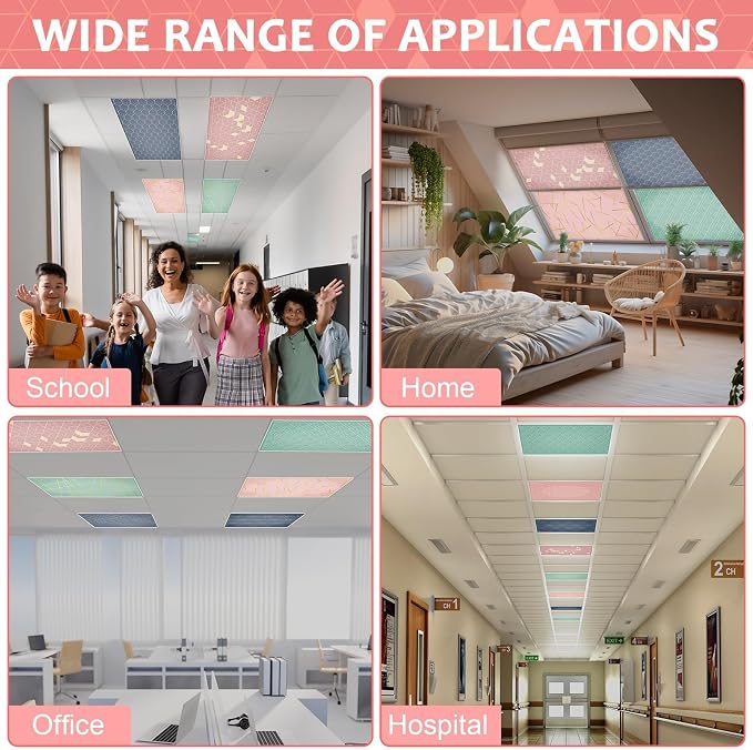 QOUBAI 8PCS Fluorescent Light Covers, 4x2 Feet Magnetic Light Cover Fluorescent - Image 6
