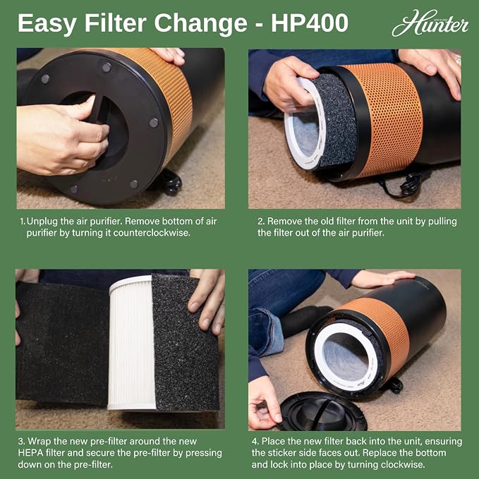 Hunter Fan Company HP400 Round Tower Air Purifier - Image 4