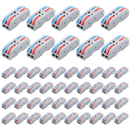 ALITOVE 50pcs Electrical Connectors Push in Lever Nuts Quick Connect 2 Wire by ALITOVE