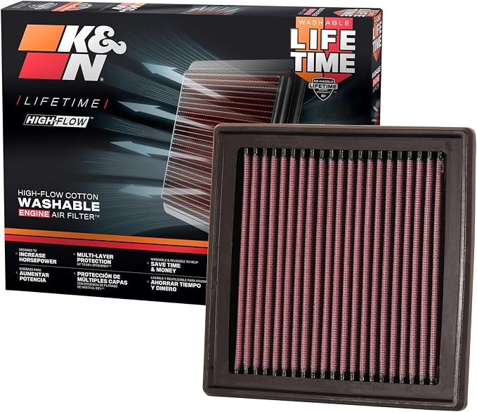 K&N High-Flow Original Lifetime Engine Air Filter: Increase Power: Premium by KNEngineeringInc