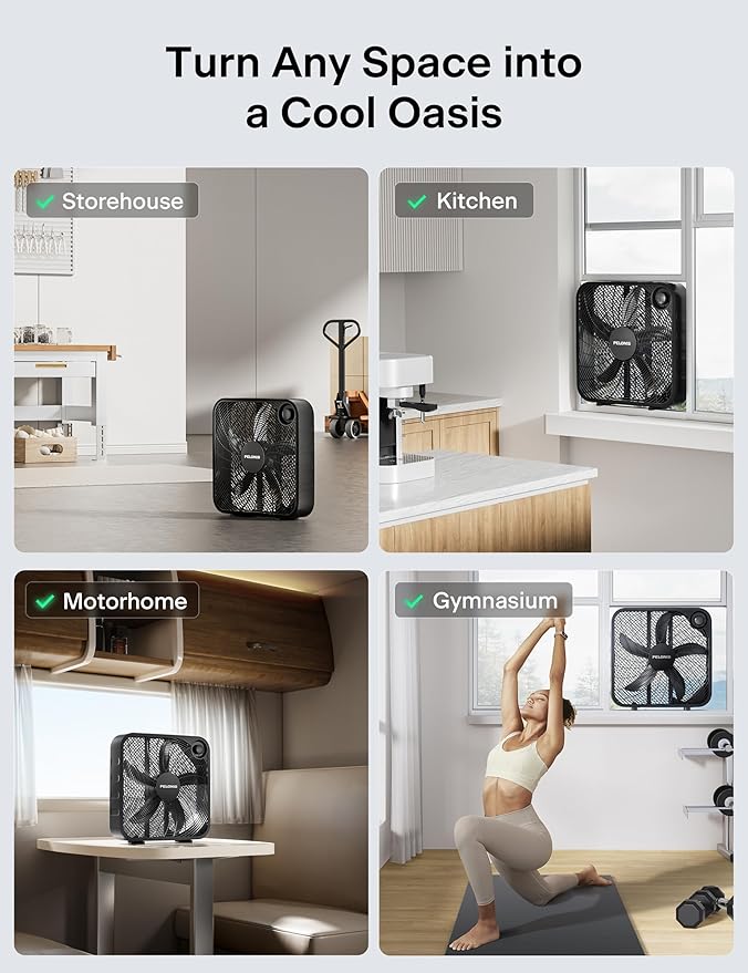 PELONIS 20 Inch Box Fan – 3 Speeds, Window Fans, Floor or Tabletop, Superior - Image 6