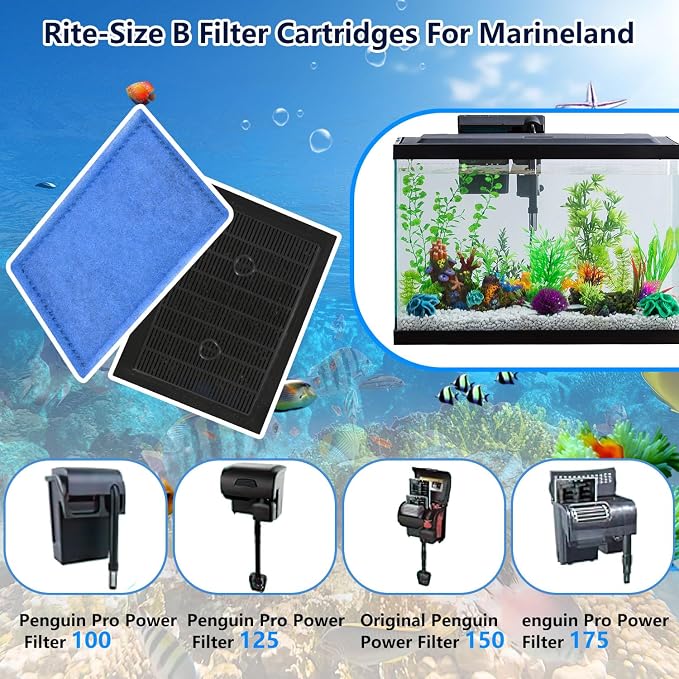 12 PCS Aquarium Filter Cartridge Filters, Rite-Size B Fish Tank Filter Cartridge - Image 2