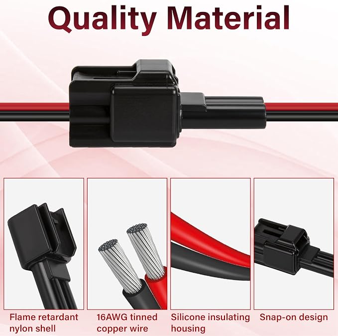 5PCS 2 Pin Waterproof Electrical Connectors, 16 AWG 2 Pin Connector, Male - Image 3