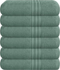 BOUTIQUO Ultra Soft Cotton 6 -Piece Hand Towel Set 16x24 Inch, Ideal for use in Bathroom, Kitchen, Gym, Spa & General Cleaning, Compact & Lightweight Multi Purpose Hand Towels - Jade