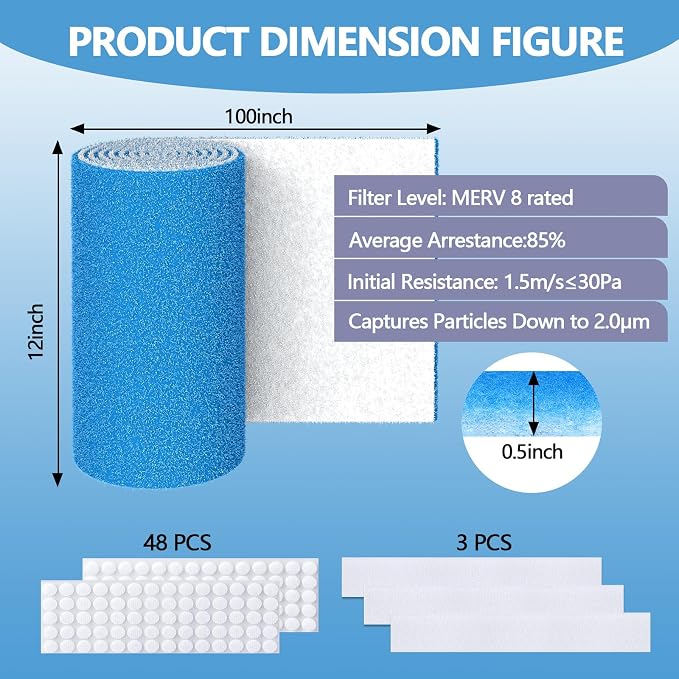 12" x 100" Air Vent Filters, - Image 2