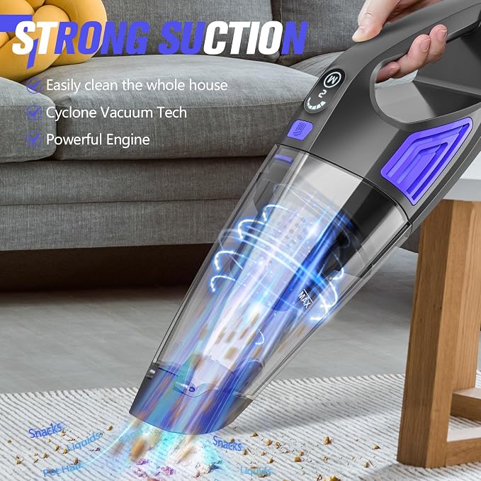 Handheld Vacuum Cordless Cleaner, Powerful Portable and Dust Buster Hand Vcauum - Image 2
