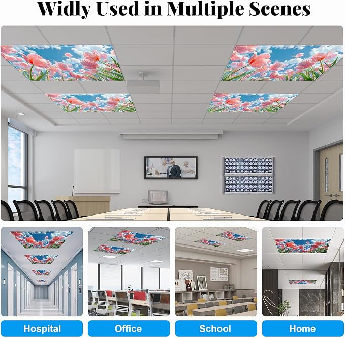 2 Pack Fluorescent Light Covers- 4 x 2 Feet Magnetic Ceiling Light Cover Room - Image 4