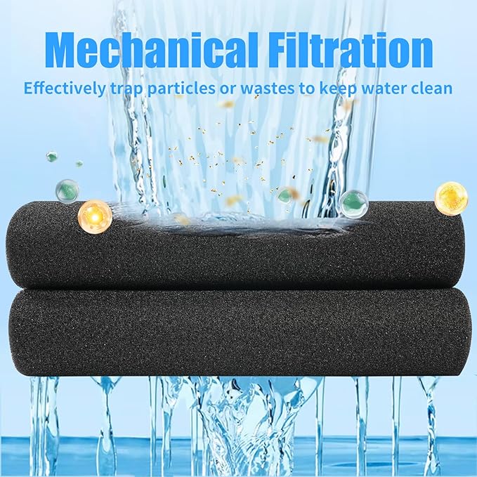 AQUANEAT 2 Pack Aquarium Bio Sponge Filter Media Pad Cut-to-Size Open Cell Foam - Image 2