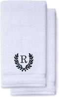 Decorative and Monogrammed Hand Towels for Bathroom Kitchen Makeup | Personalized Gift for Wedding-Bridal | Roman Font Custom Luxury Turkish Towel | Spa Collection, Oversized, 16 X 30 Inch, Set of 2