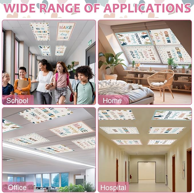 QOUBAI 8 Pcs Fluorescent Light Covers, 4 x 2 Ft Magnetic Light Filters - Image 6
