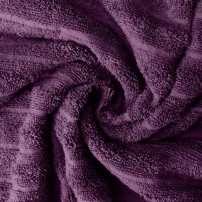 DAN RIVER Pack of 2 Bath Sheet 35x70 Inches, Oversized Ribbed Quick Dry Towel, Soft Luxury Towels for Bathroom - Purple Passion