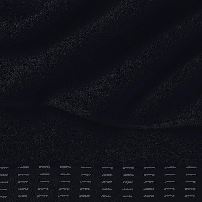 Cotton 2 Pack Oversized Bath Towel Set 28x55 inches, Large Bath Towels, Ultra Absorbant Compact Quickdry & Lightweight Towel, Ideal for Gym Travel Camp Pool - Black