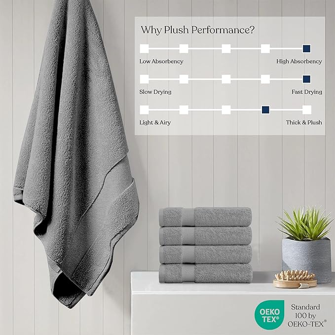 Delara 100% Organic Cotton Towels 650 GSM Plush Feather Touch Quick Dry Bath Sheet, Pack of 2 GOTS Certified, Oeko-Tex Green Certified, Organic Cotton Bath Sheet, 36"X70"