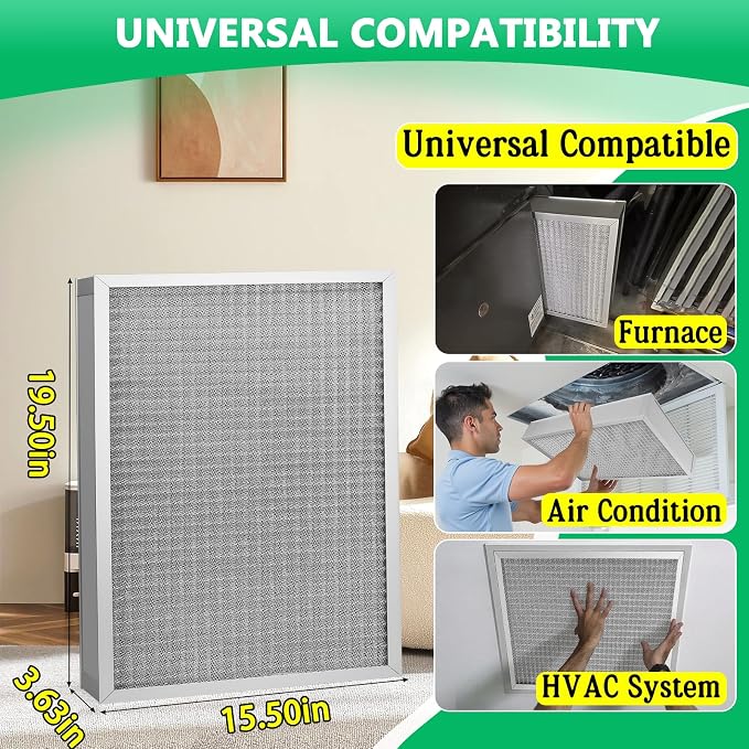 16x20x4 Air Filter, MERV11 Rated Electrostatic Filter, Washable and Reusable - Image 2