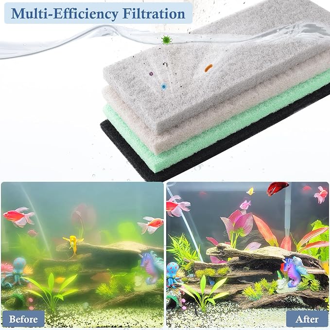 4-Pack Mixed Aquarium Sponge Filter Pad, Cut-to-Fit Aquarium Foam - Image 5