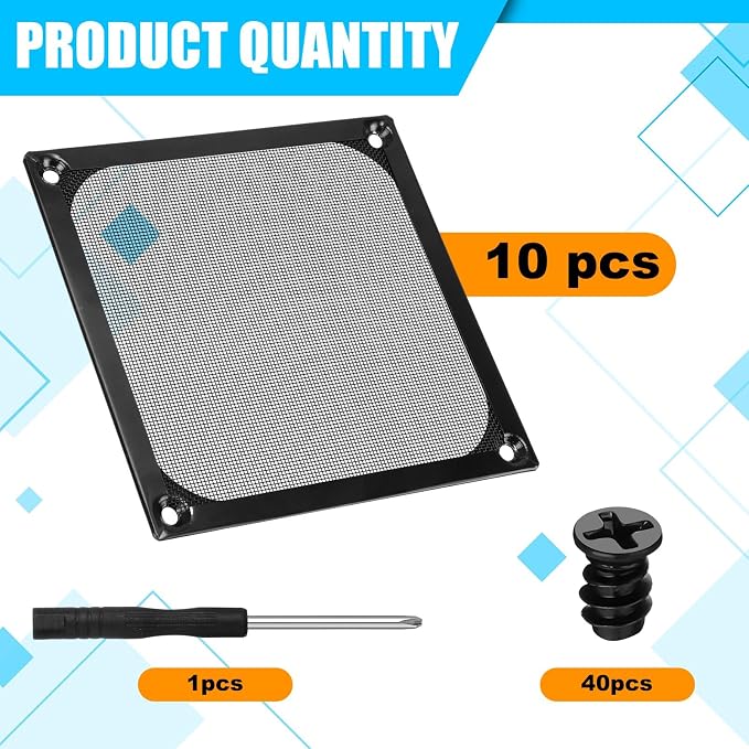 MorningRo 10 Pcs 120 mm Computer Fan Filter Grills - Image 3