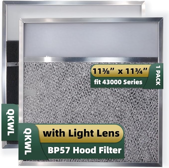 BP57 Range Hood Filter with Light Lens 11-3/8 x 11-3/4 In 1-Pack Stove Hood by Unknown