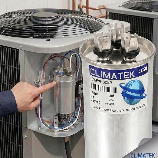 ClimaTek 30 + 3 MFD 370/440 Volt Dual Run Capacitor CAP99-3034R | 30/3 VAC | - Image 4