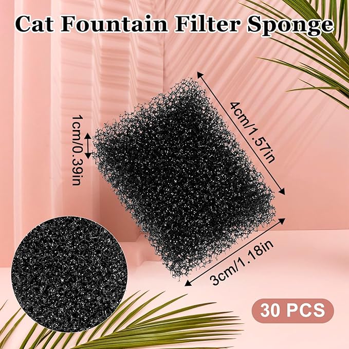 30 PCS Replaced Foam Filters, Pet Fountain Replacement Filters Cat Water - Image 7