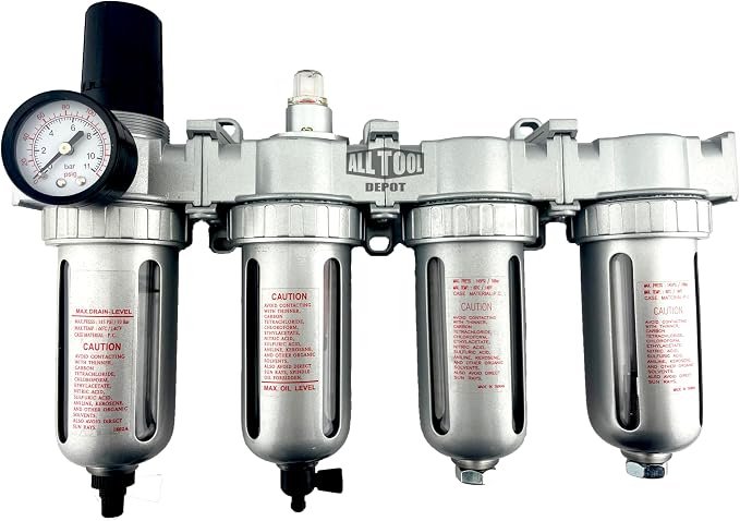 4 STAGE HIGH DUTY INDUSTRIAL GRADE ULTRA CLEAN FILTER REGULATOR COALESCING by AllToolDepot