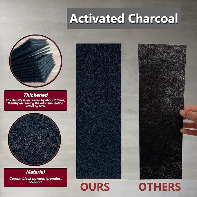 Carbon Filter 4" x 12" Activated Charcoal Air Vent Floor Heater Pre-Filter - Image 2