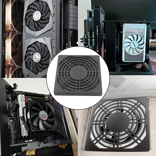 4 Pcs 90mm Black Square Plastic Cooling Fan Filter Cover, Dust Screen - Image 5