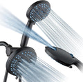 Hotel Spa AquaCare As-Seen-On-TV High Pressure Handheld & Rain 50-mode 3-way Shower Head Combo with Anti-clog Jets, 2-mode Tub & Pet Power Wash, Extra Wall Bracket, 6 ft. Hose, Matte Black