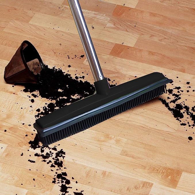 Multifunctional Broom, Telescopic Carpet Rake Rubber Pp 12.6in Brush Easy Wash - Image 4