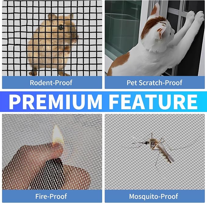 304 Stainless Steel Mesh, 47in x 10ft, 22 Mesh, Sturdy Metal Screen Roll - Image 6