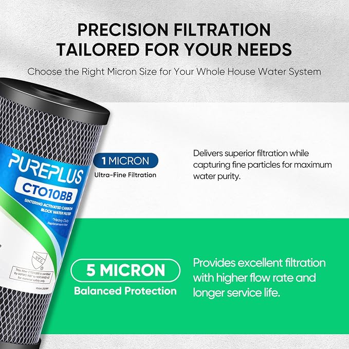 10" x 4.5" Whole House Coconut Shell Activated Carbon Water Filter Replacement - Image 5