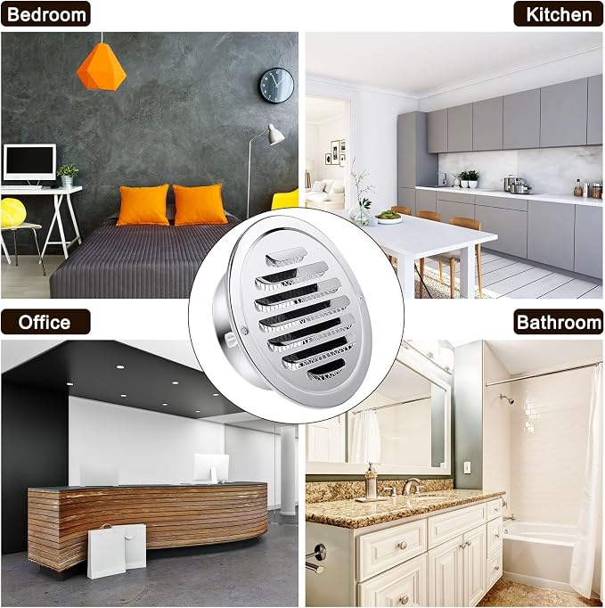Zonon 24 Pcs Stainless Steel Soffit Vents 4 Inch Round Dryer Vent Cover - Image 7