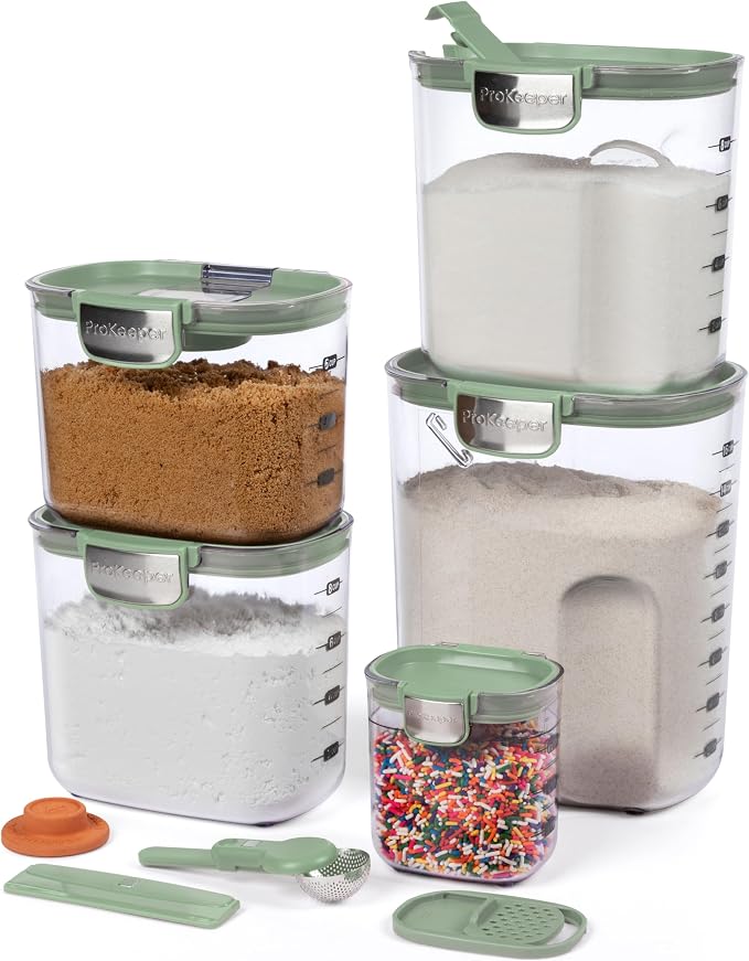 ProKeeper+ Airtight Food Storage Container Set – Clear Plastic Flour and Sugar by Unknown