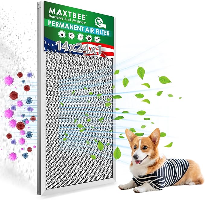 14x24x1 Air Filter Electrostatic Filter Reusable Washable HVAC AC Furnace Filter by Unknown