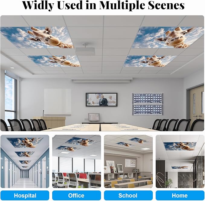 2 Pack Fluorescent Light Covers- 4 x 2 Feet Magnetic Ceiling Light Cover Room - Image 3
